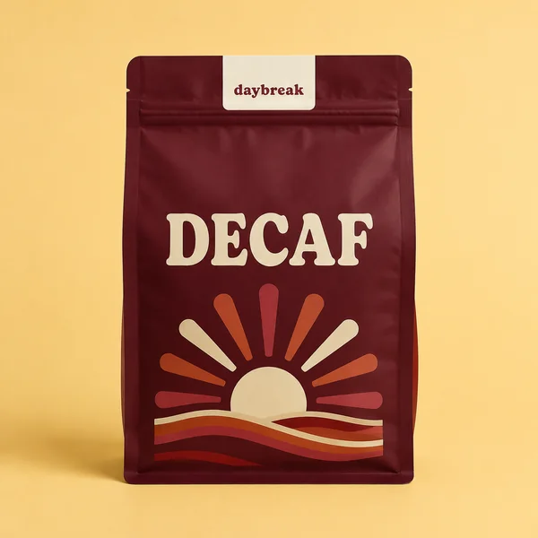 Daybreak decaf coffee bag